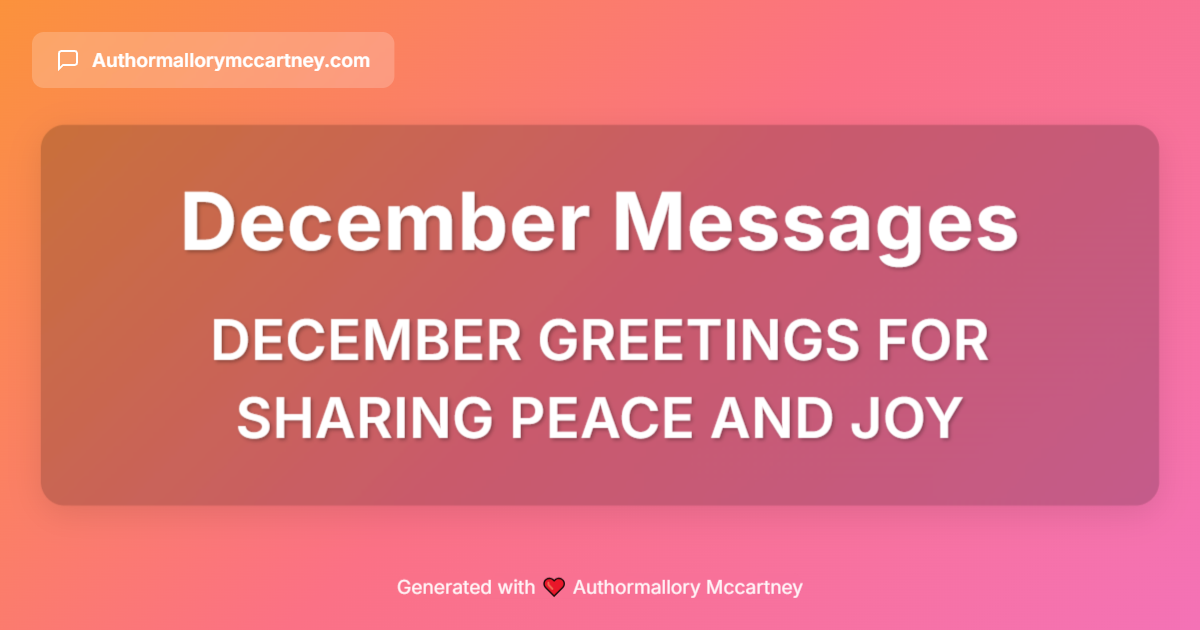 december greetings for sharing peace and joy