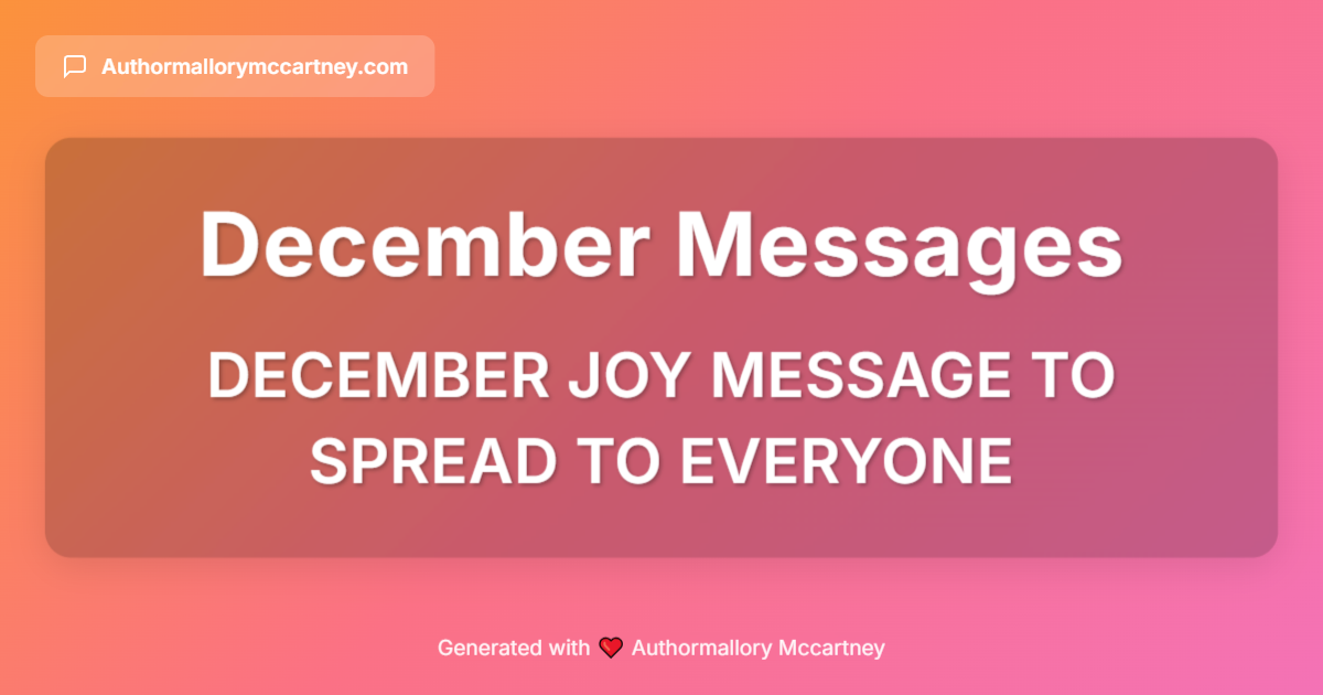 december joy message to spread to everyone