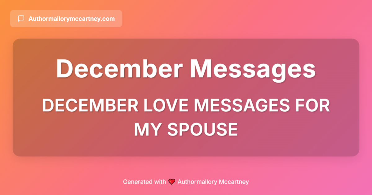 december love messages for my spouse