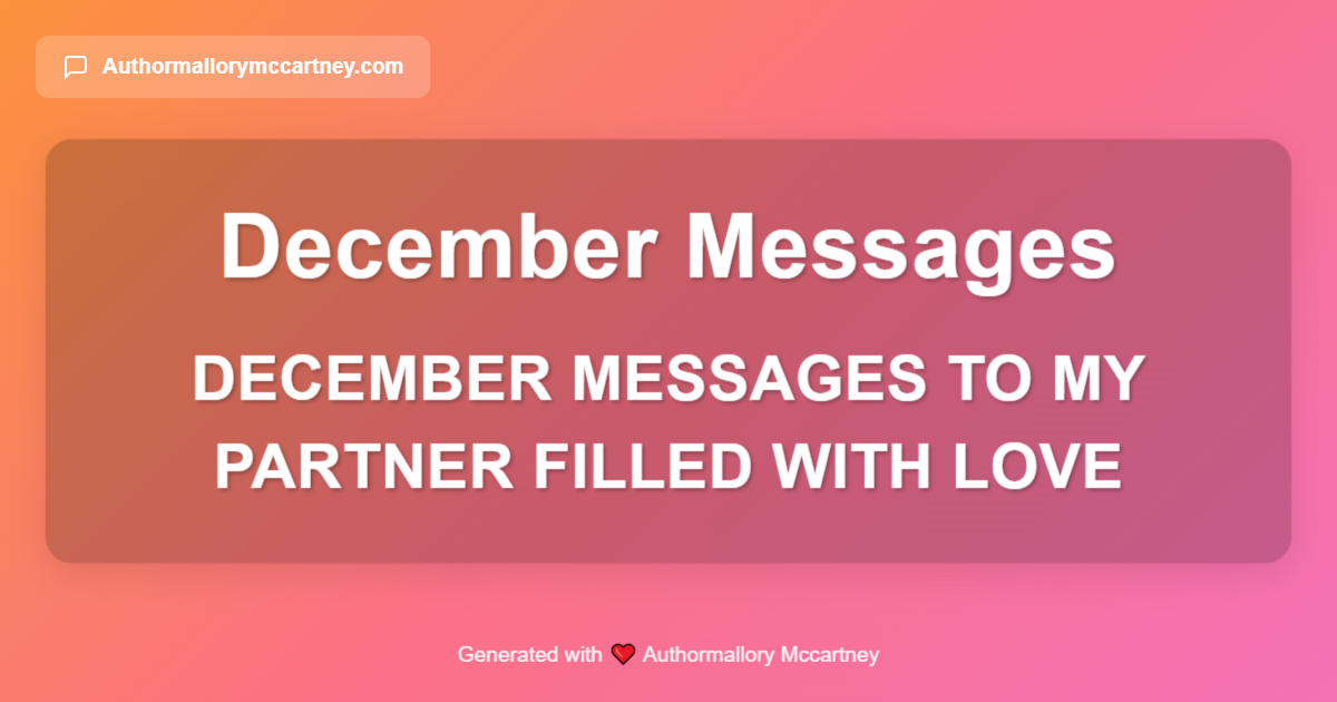 december messages to my partner filled with love