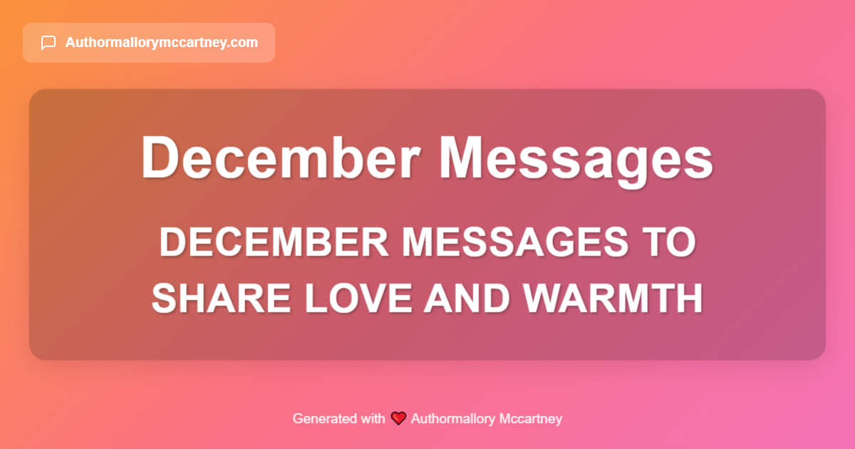 december messages to share love and warmth