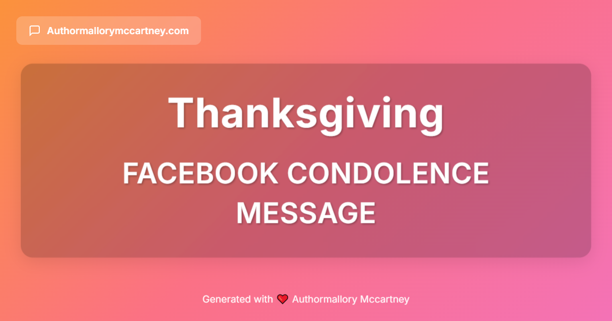 facebook condolence message