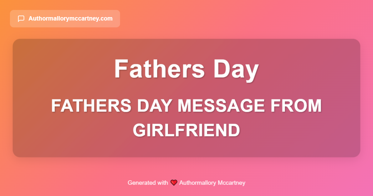 fathers day message from girlfriend