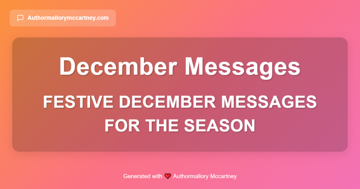 festive december messages for the season