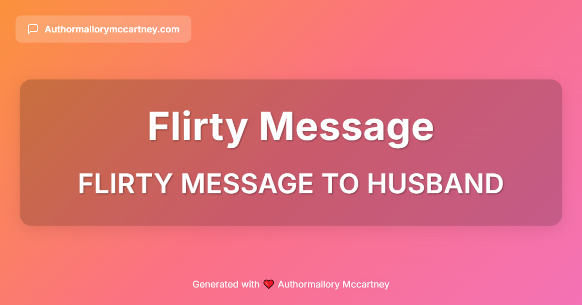 flirty message to husband