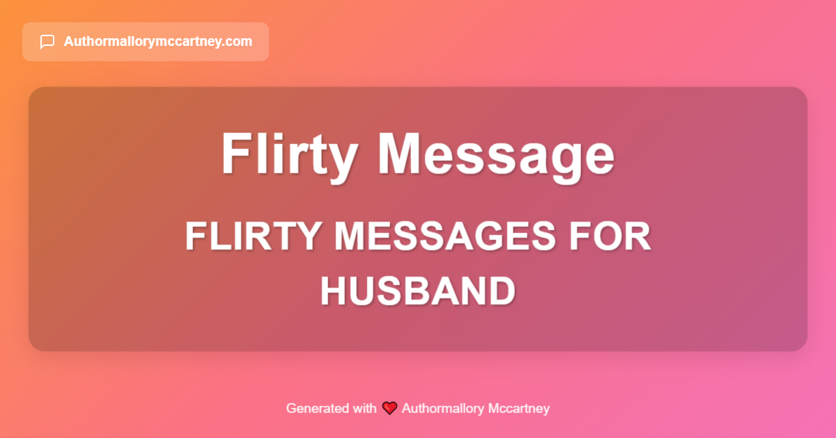 flirty messages for husband