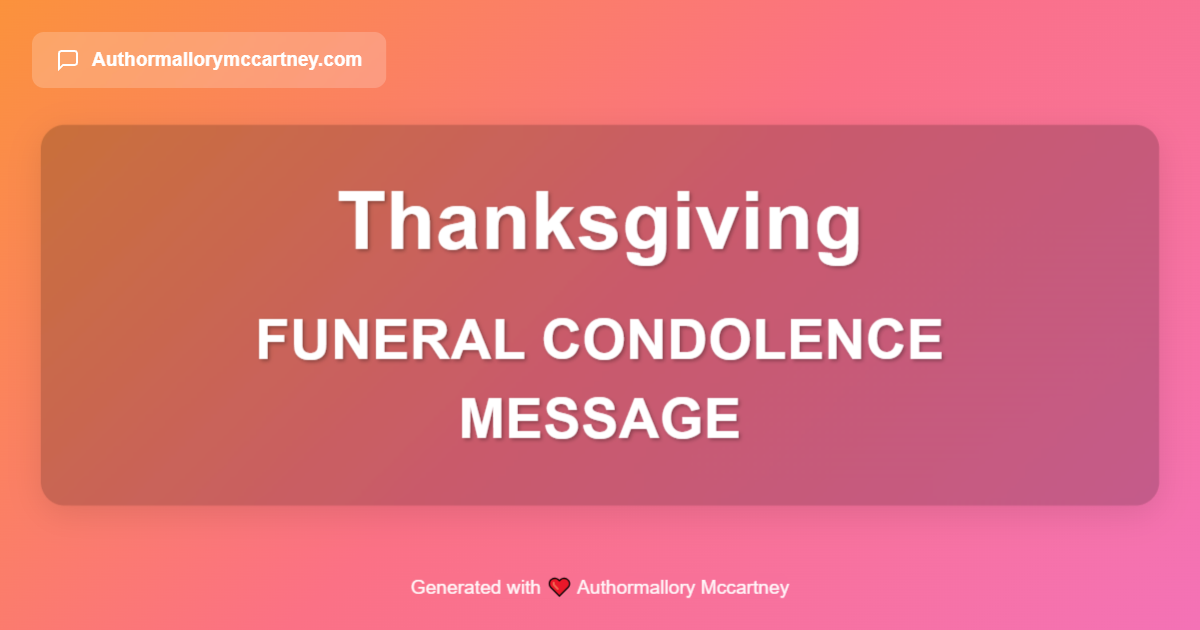 funeral condolence message