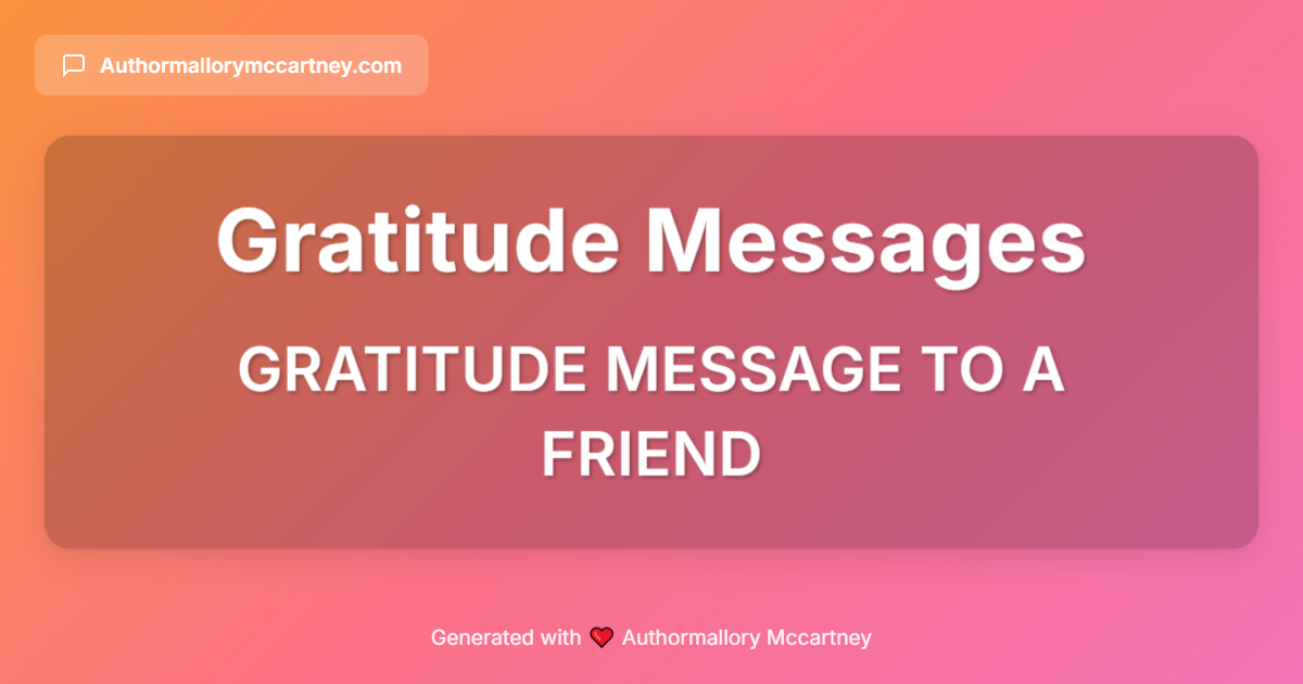 gratitude message to a friend