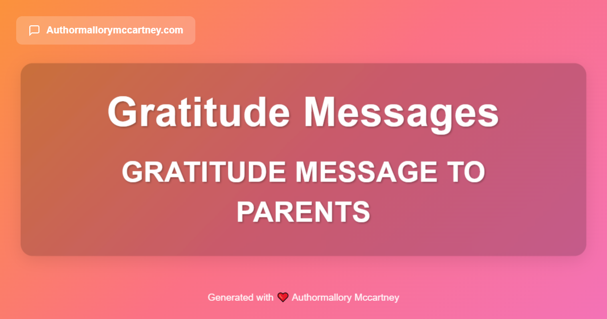 gratitude message to parents