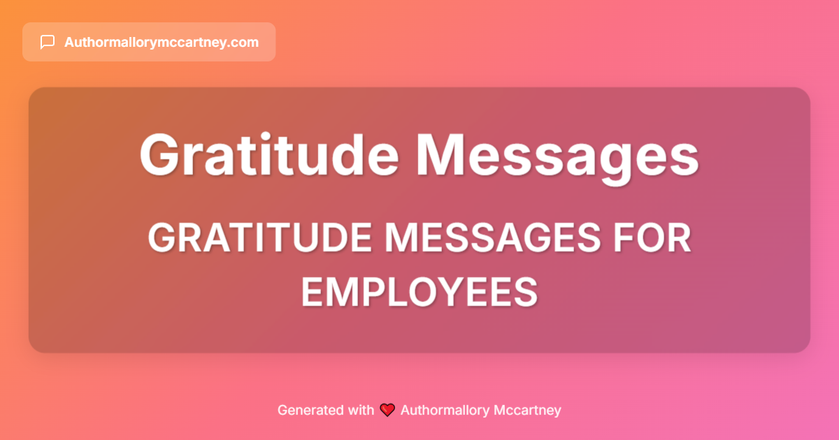 gratitude messages for employees