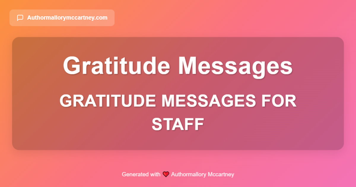 gratitude messages for staff