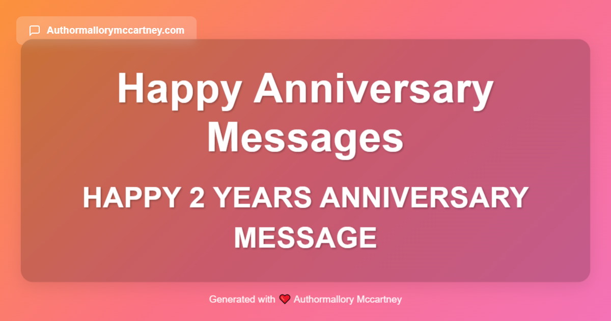 happy 2 years anniversary message