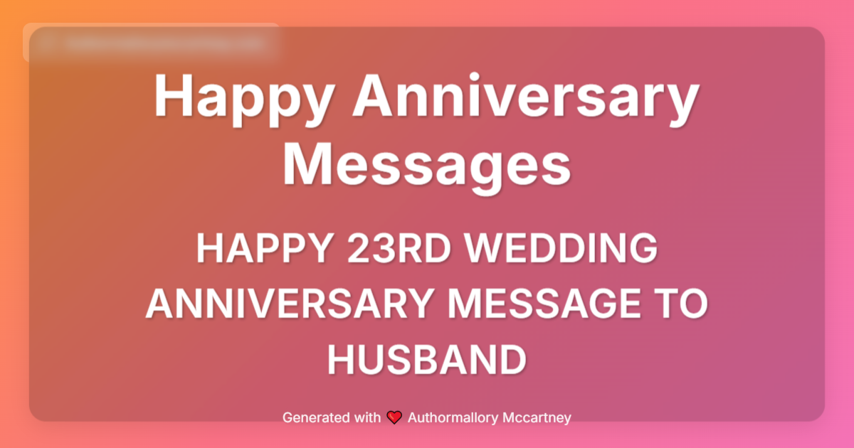 happy 23rd wedding anniversary message to husband