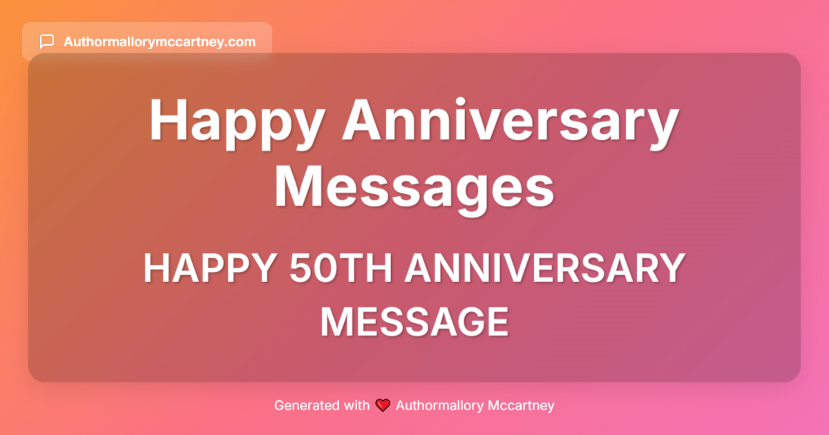 happy 50th anniversary message