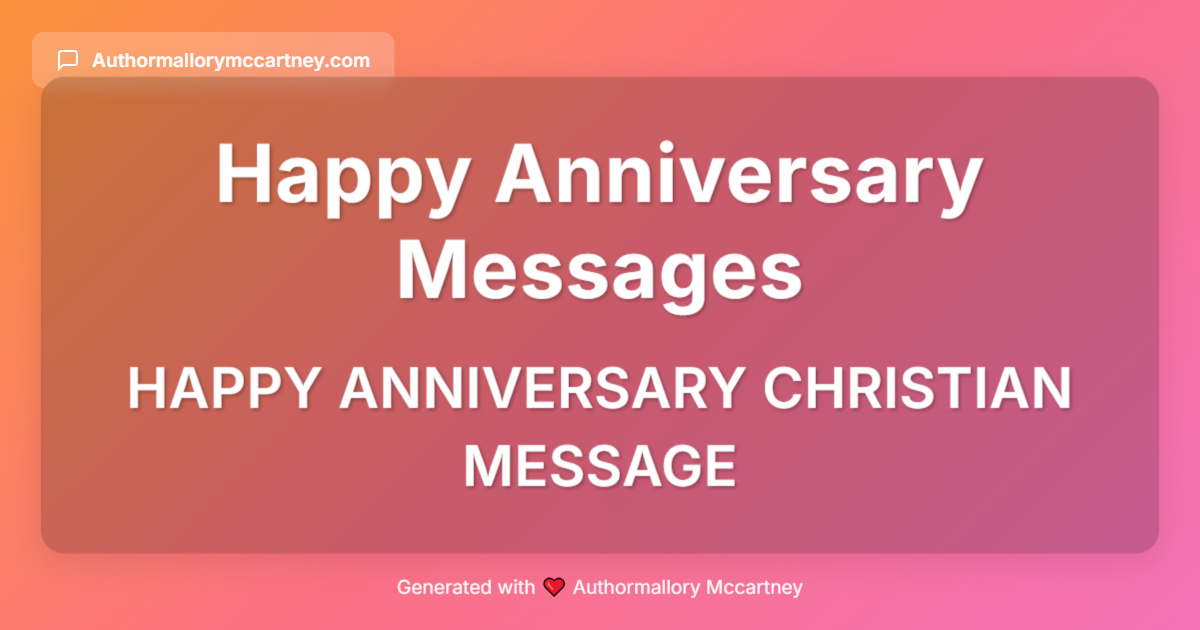 happy anniversary christian message