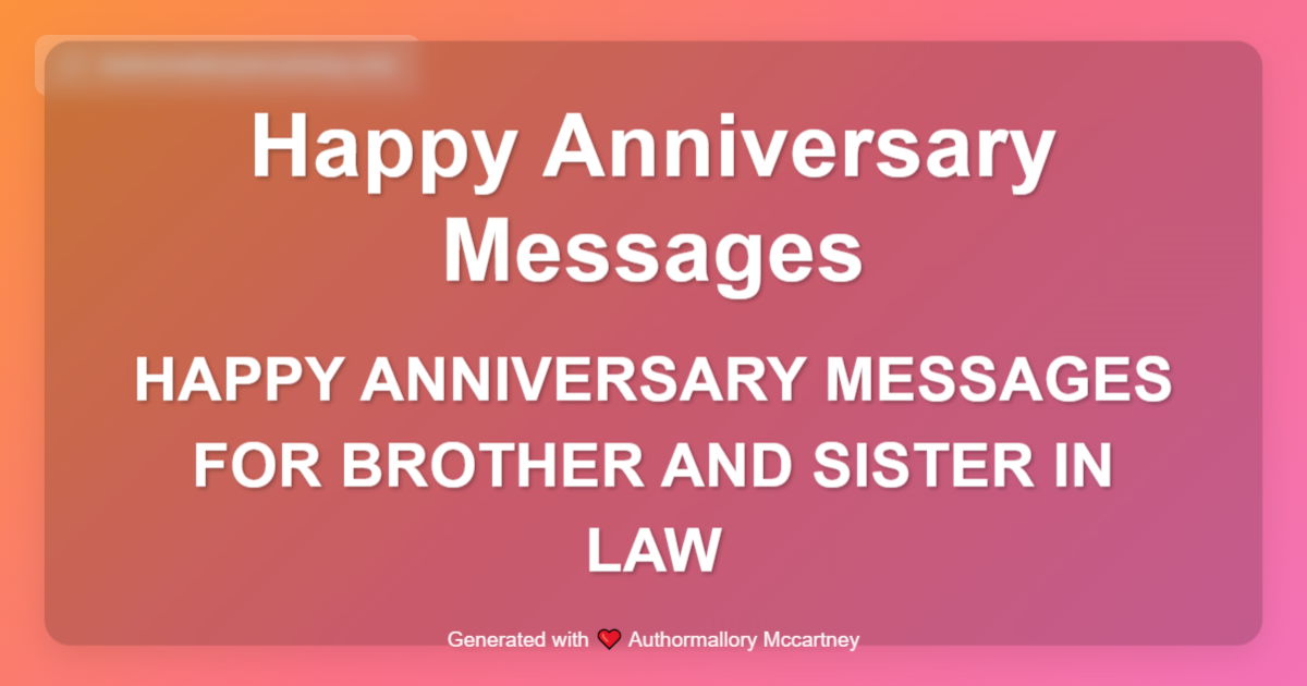 happy anniversary messages for brother and sister in law