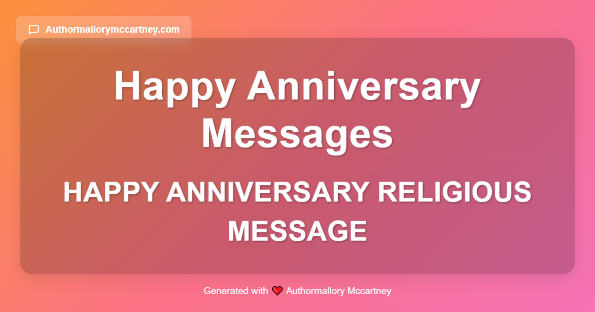 happy anniversary religious message