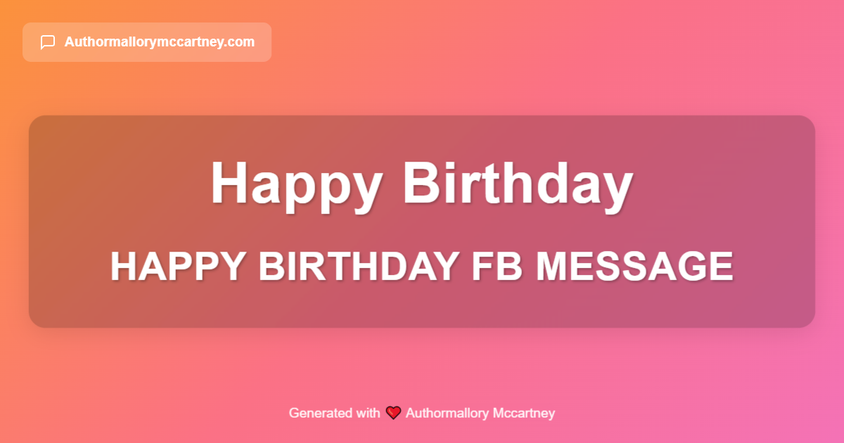 happy birthday fb message