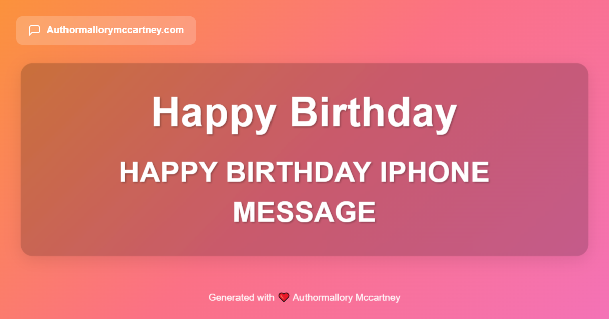 happy birthday iphone message