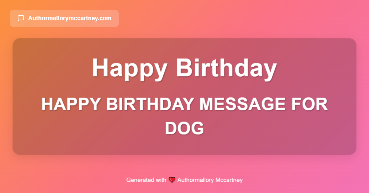 happy birthday message for dog