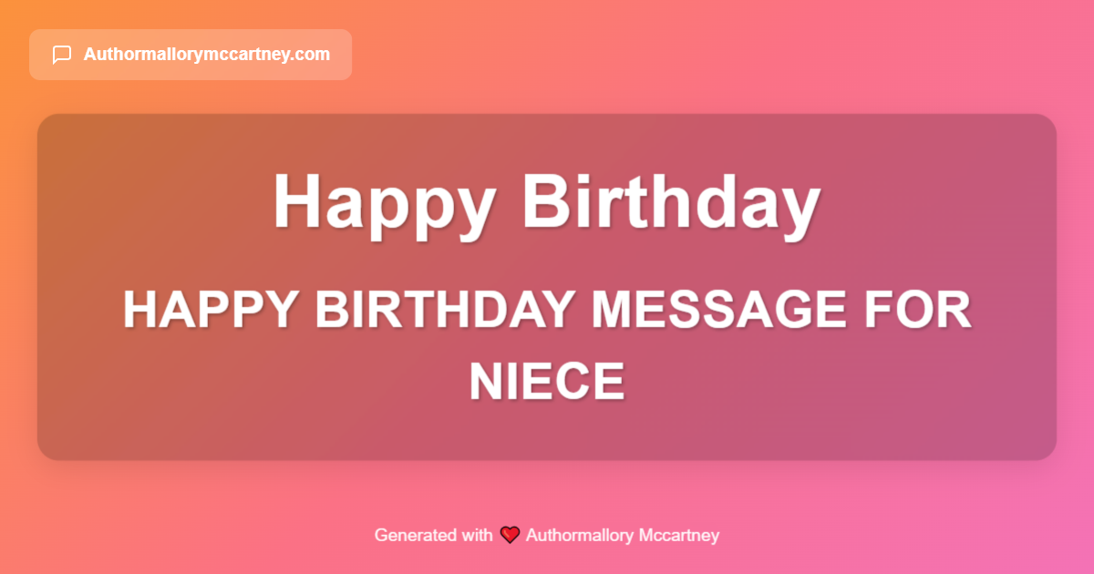 happy birthday message for niece