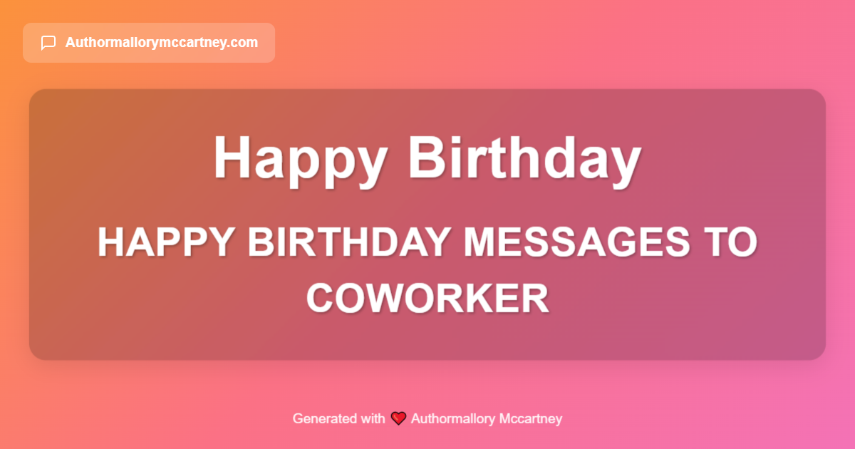 happy birthday messages to coworker