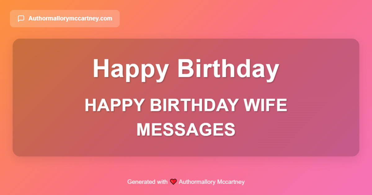 happy birthday wife messages