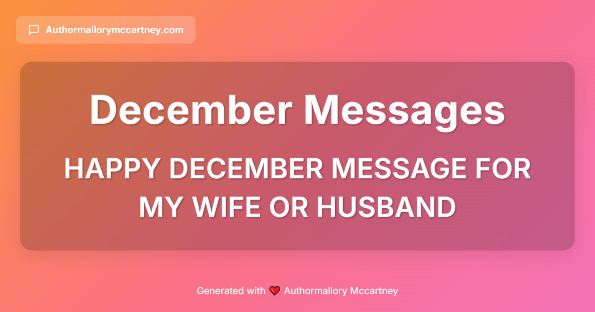 happy december message for my wife or husband