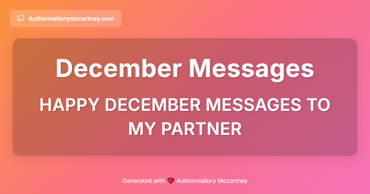 happy december messages to my partner