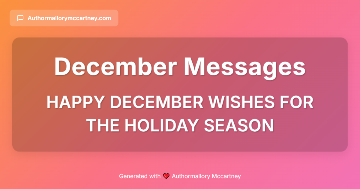 happy december wishes for the holiday season