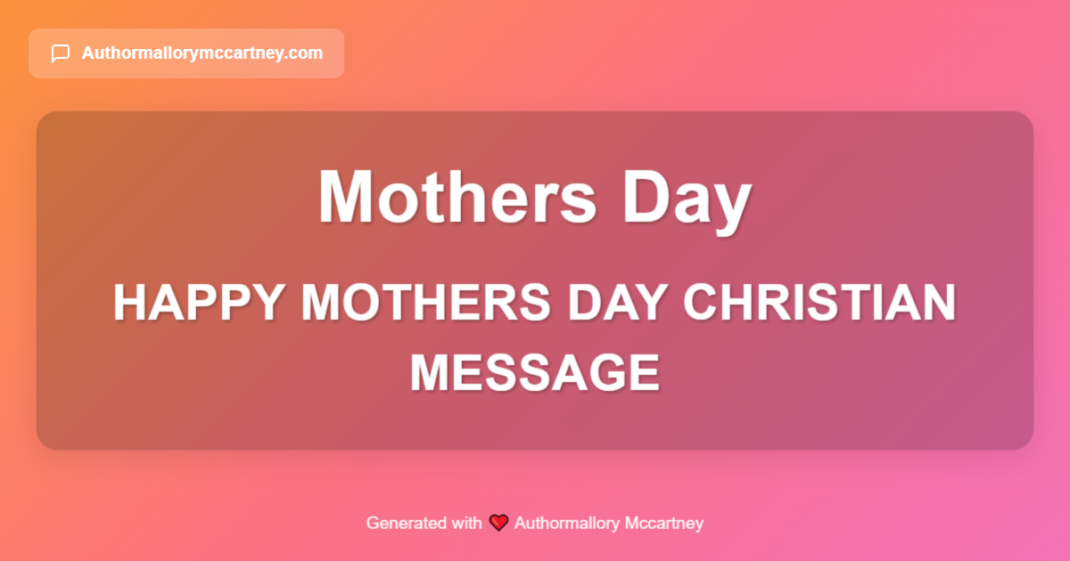 happy mothers day christian message