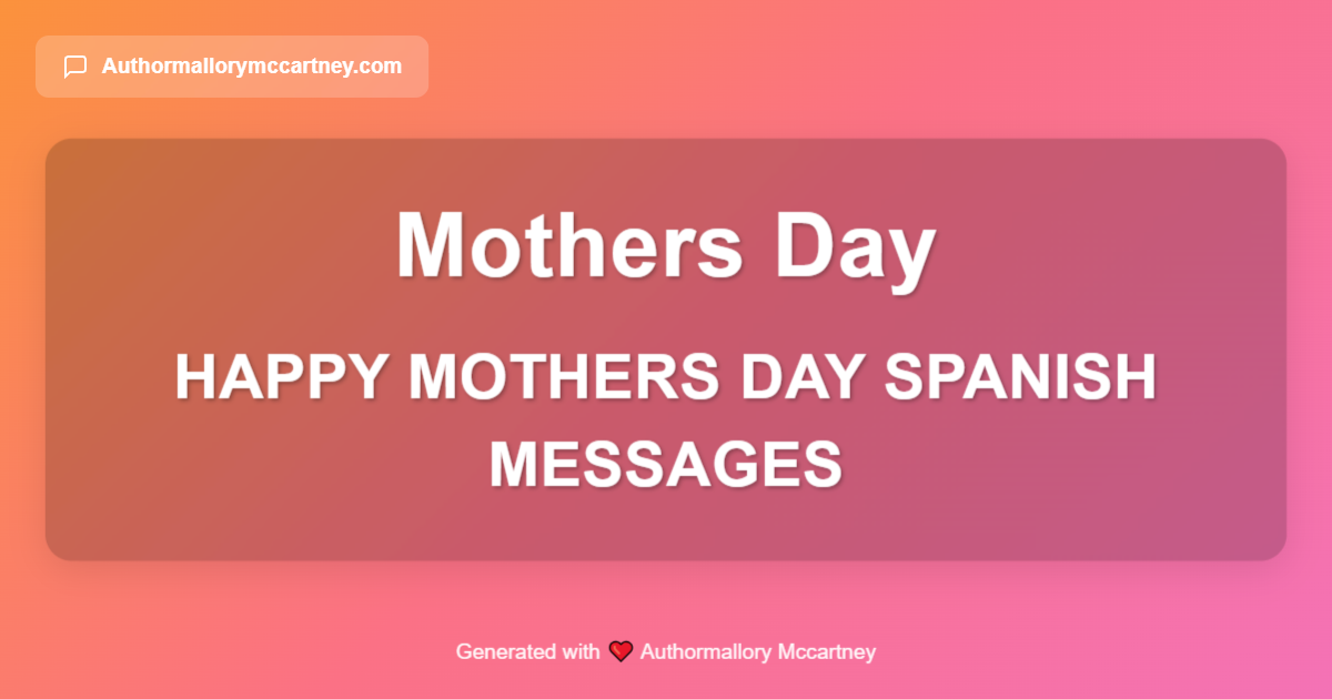 happy mothers day spanish messages