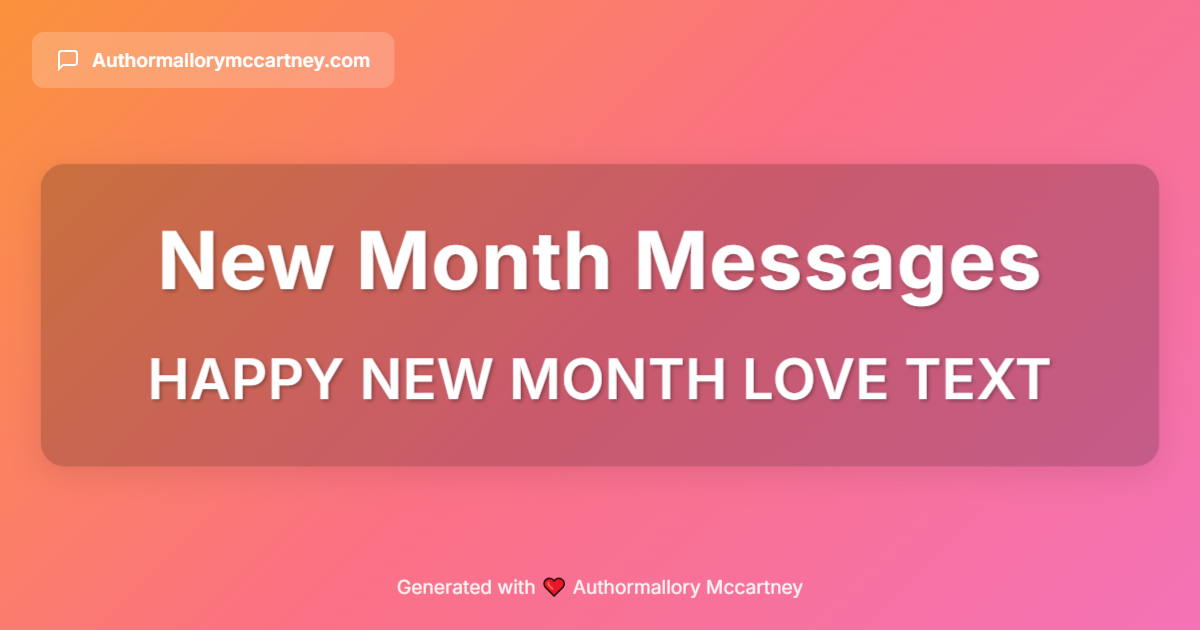 happy new month love text