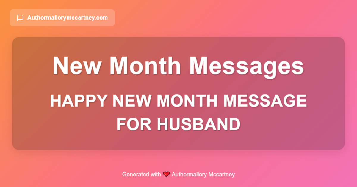 happy new month message for husband