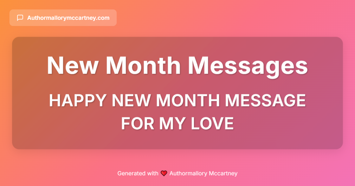 happy new month message for my love