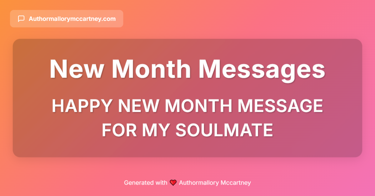 happy new month message for my soulmate