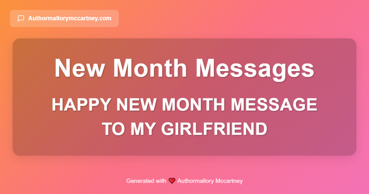 happy new month message to my girlfriend