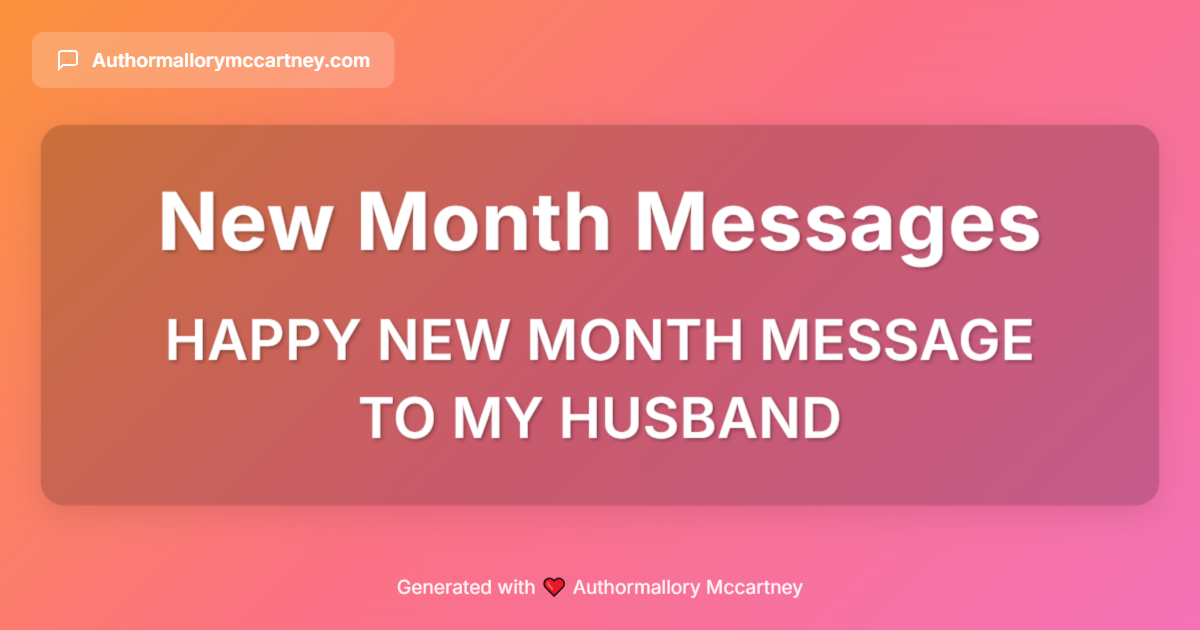 happy new month message to my husband