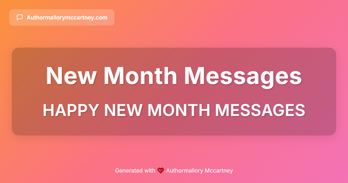 happy new month messages