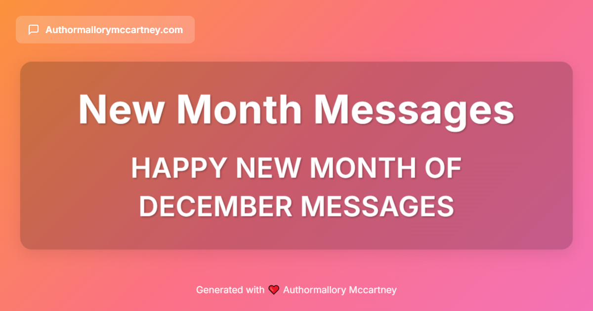 happy new month of december messages