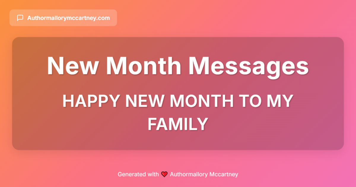 happy new month to my family