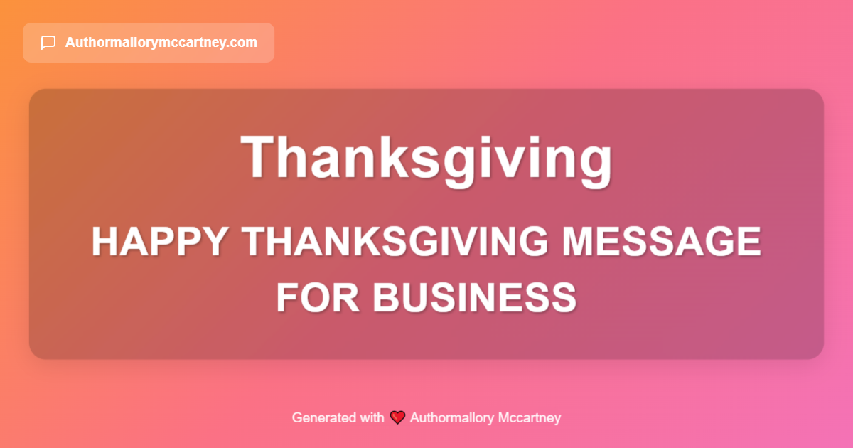 happy thanksgiving message for business