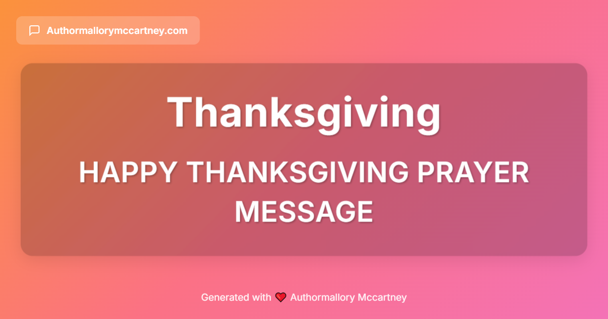 happy thanksgiving prayer message