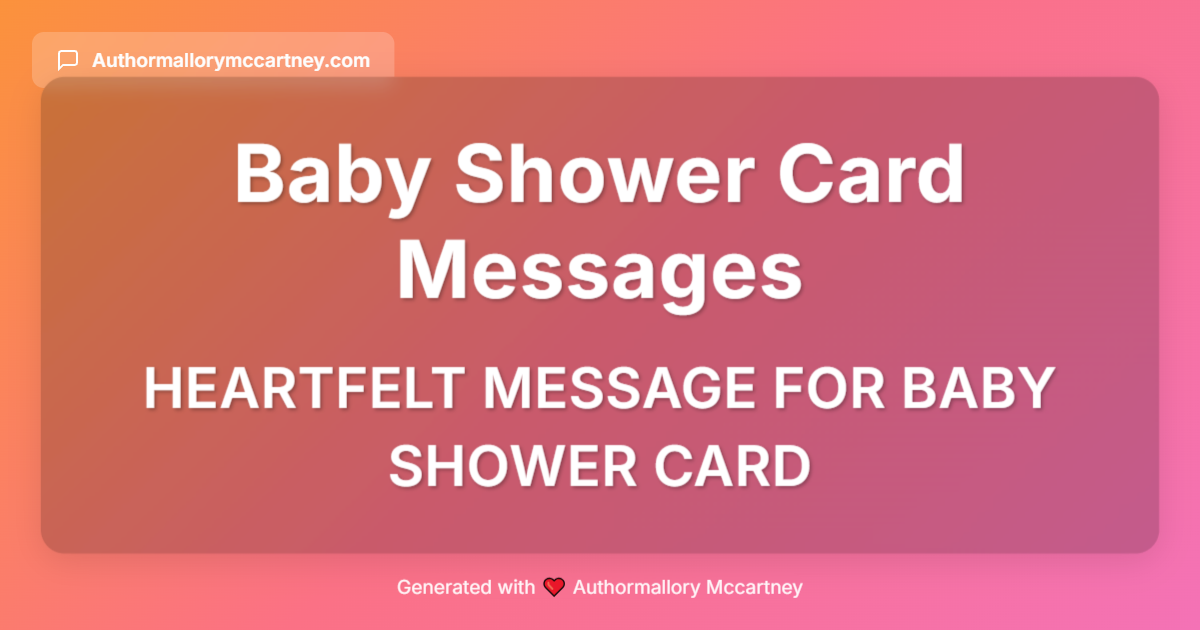 heartfelt message for baby shower card