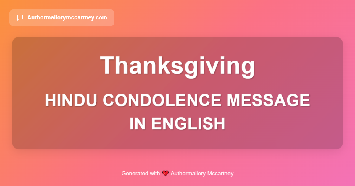 hindu condolence message in english