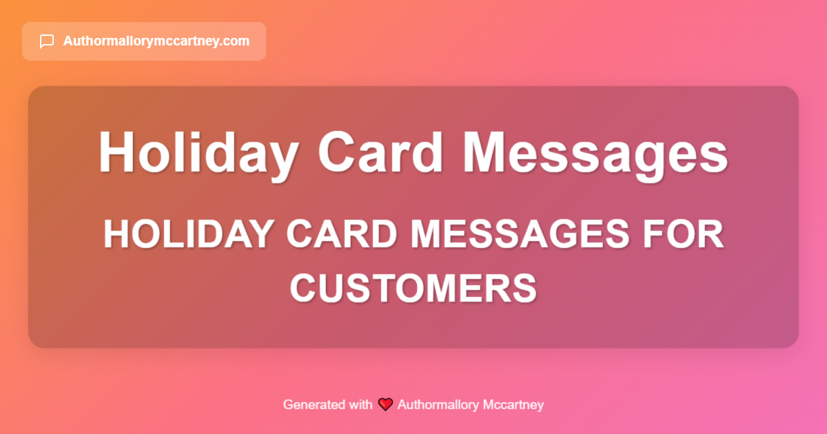 holiday card messages for customers