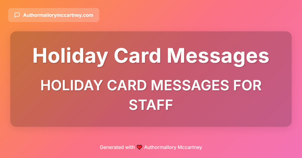 holiday card messages for staff