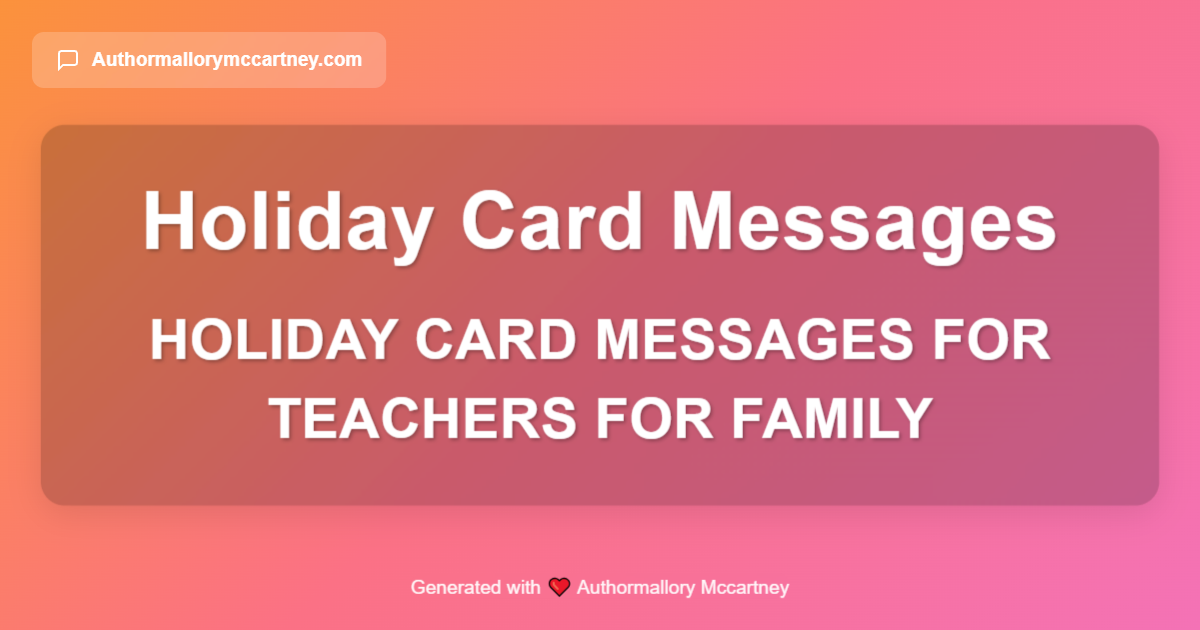 holiday card messages for teachers for family