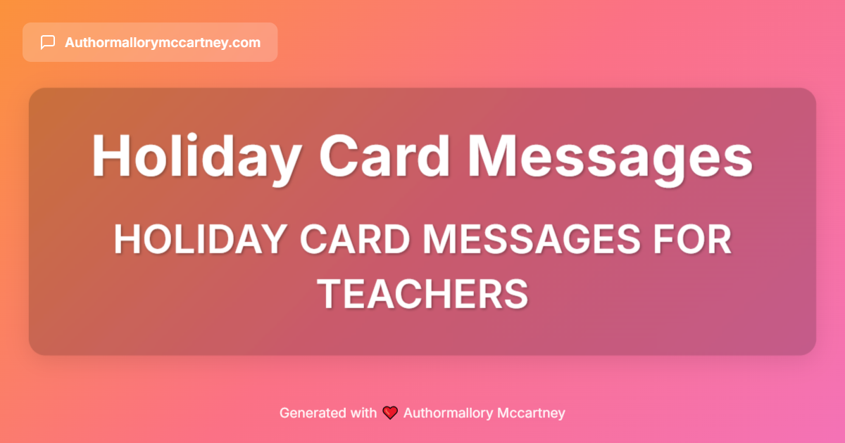 holiday card messages for teachers