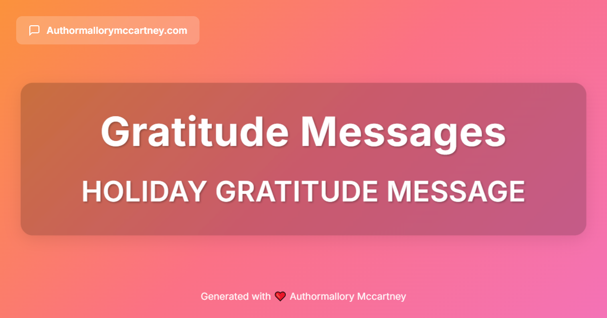 holiday gratitude message